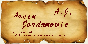 Arsen Jordanović vizit kartica